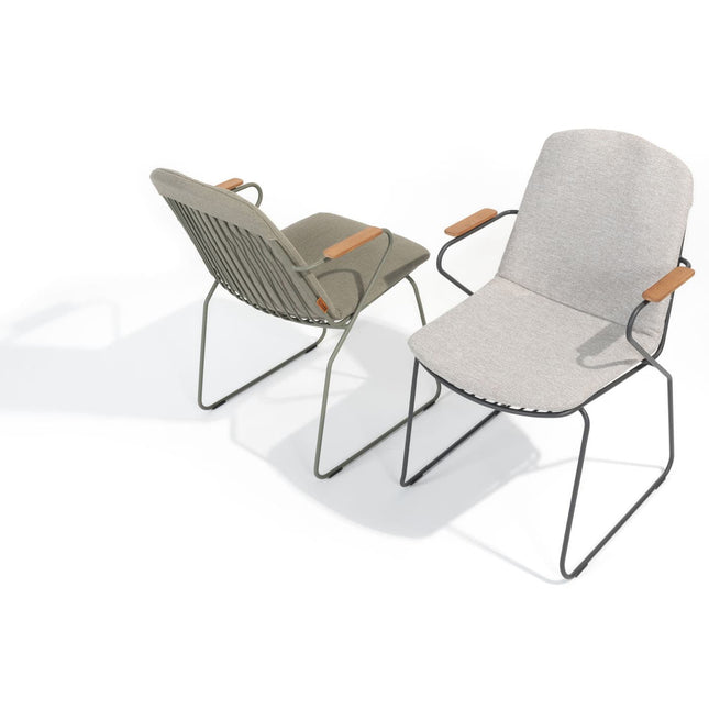 4 Seasons Outdoor Veneto stapelbare dining stoel antraciet RVS incl. kussen