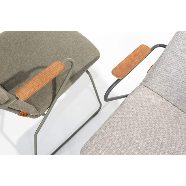 4 Seasons Outdoor Veneto stapelbare dining stoel olive RVS incl. kussen