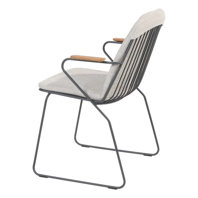 4 Seasons Outdoor Veneto dining antraciet + Taste 4SO Prado teak tafel ovaal 240 cm