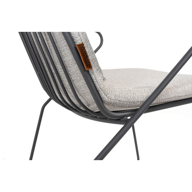 4 Seasons Outdoor Veneto stapelbare dining stoel antraciet RVS incl. kussen