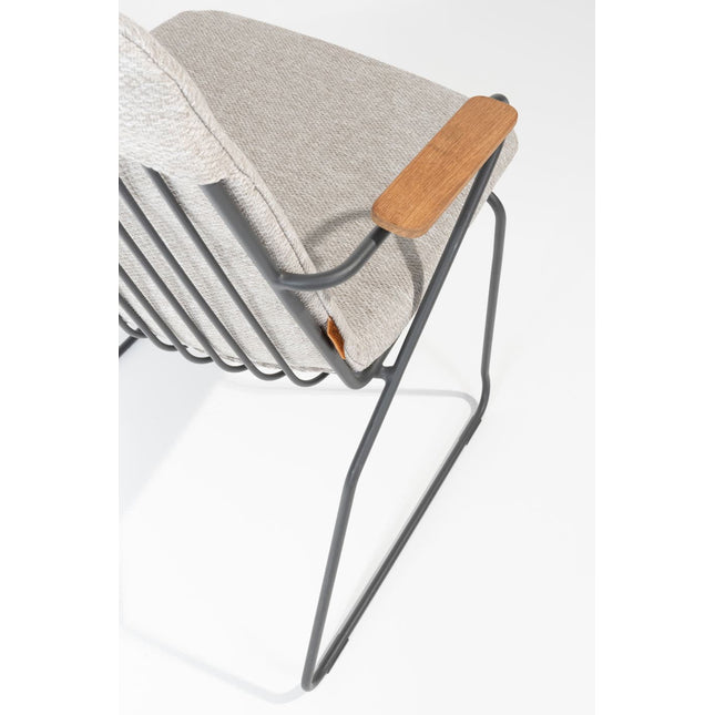 4 Seasons Outdoor Veneto stapelbare dining stoel antraciet RVS incl. kussen