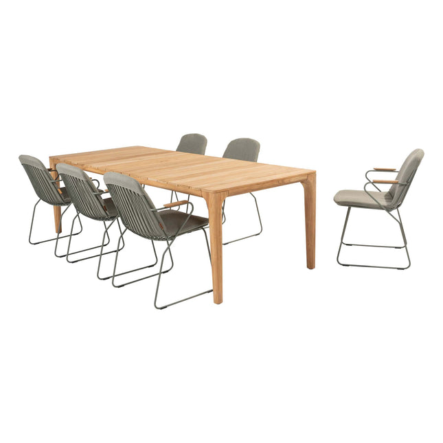 4 Seasons Outdoor Veneto dining antraciet + Taste 4SO Liam teak tafel 240 cm