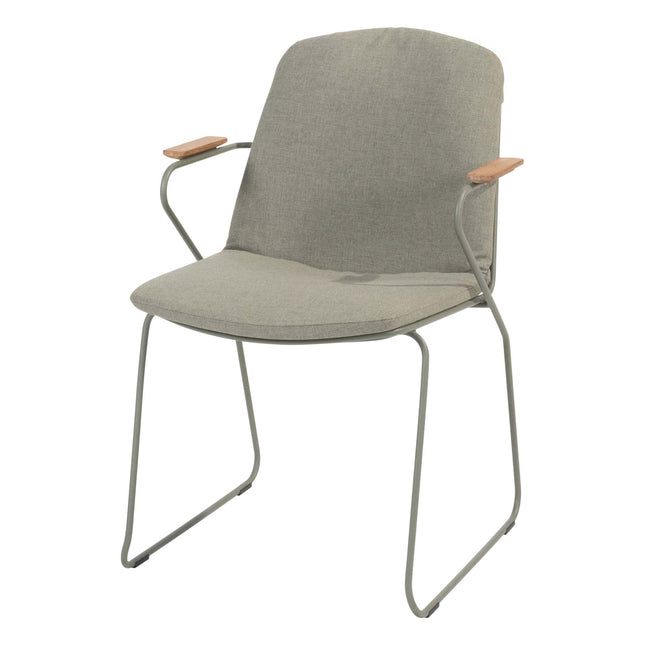 4 Seasons Outdoor Veneto dining olive + Taste 4SO Liam teak tafel 180 cm