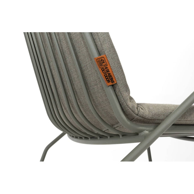 4 Seasons Outdoor Veneto dining olive + Taste 4SO Liam teak tafel 180 cm