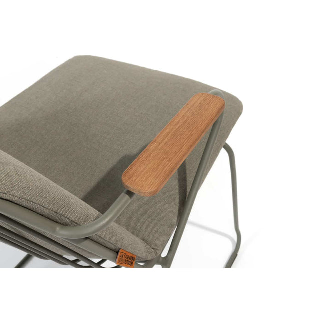 4 Seasons Outdoor Veneto stapelbare dining stoel olive RVS incl. kussen