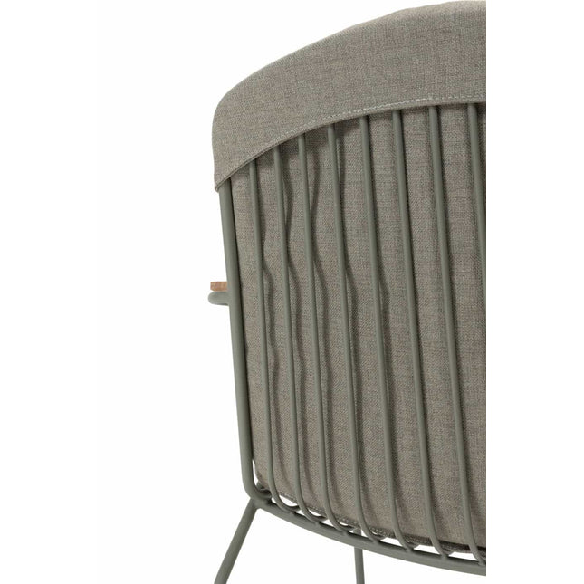 4 Seasons Outdoor Veneto stapelbare dining stoel olive RVS incl. kussen