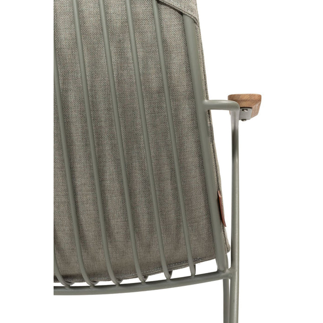 4 Seasons Outdoor Veneto stapelbare dining stoel olive RVS incl. kussen