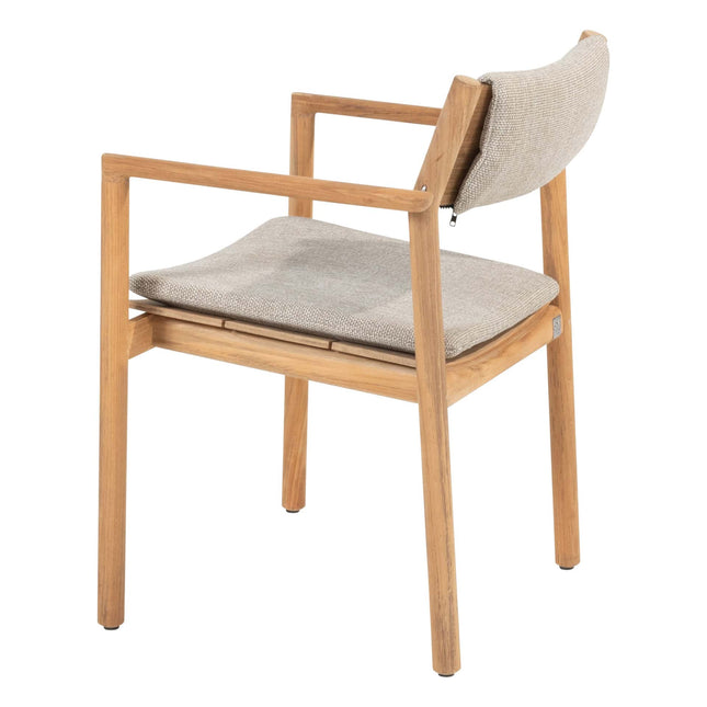 4 Seasons Outdoor Levi stapelbare dining stoel teak incl. 2 kussens