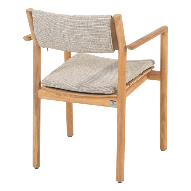 4 Seasons Outdoor Levi stapelbare dining stoel teak incl. 2 kussens