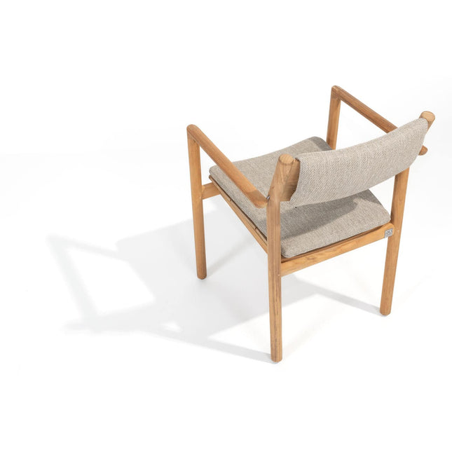 4 Seasons Outdoor Levi stapelbare dining stoel teak incl. 2 kussens