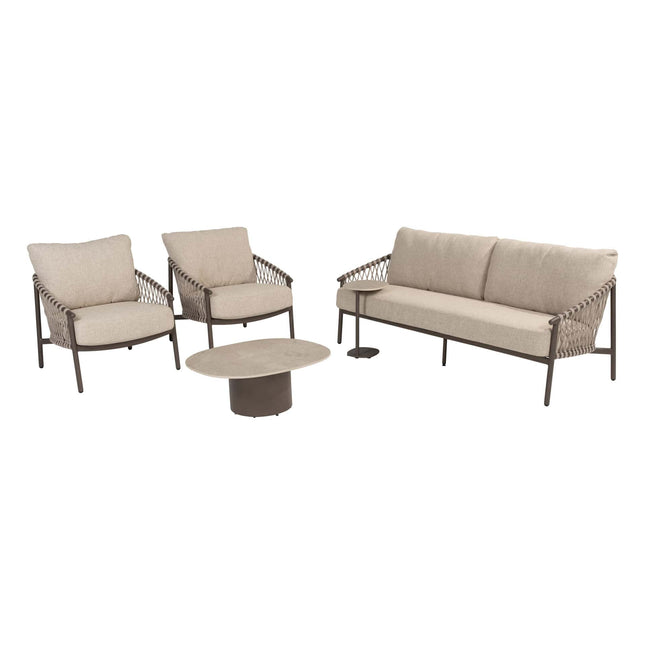 4 Seasons Outdoor Allora loungeset + Sofie salontafels terre