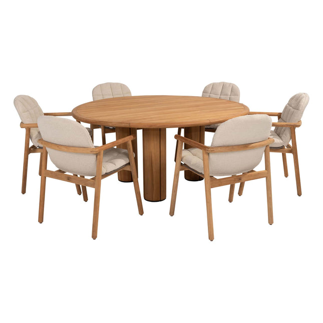 4 Seasons Outdoor Samos dining stoel + Taste 4SO Corsica tafel teak 160 Ø cm