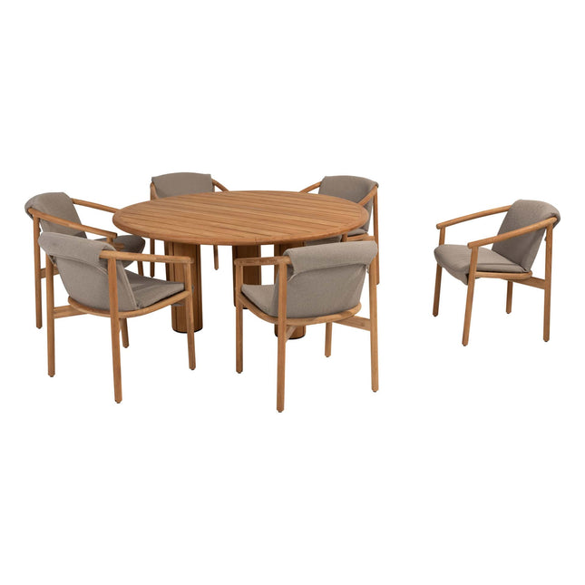 4 Seasons Outdoor Tess dining + Taste 4SO Corsica tafel teak 160 Ø cm