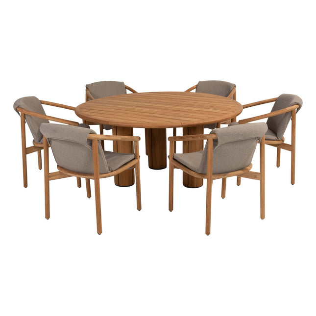 4 Seasons Outdoor Tess dining + Taste 4SO Corsica tafel teak 160 Ø cm