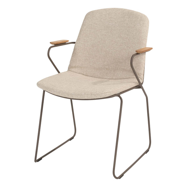 4 Seasons Outdoor Veneto dining terre + Taste 4SO Prado teak tafel 160 Ø cm