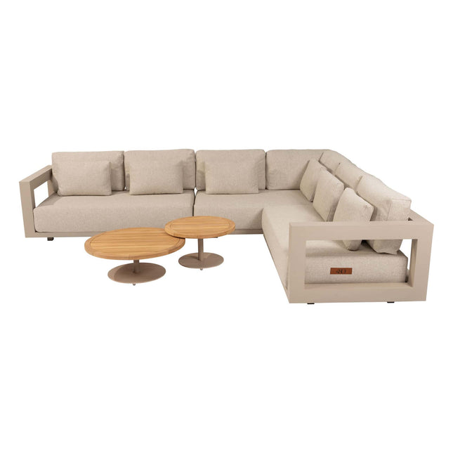 4 Seasons Outdoor Metropolitan loungeset latte + Volta salontafels latte