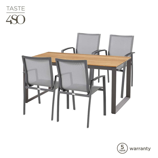 Taste 4SO Torino dining + Heritage teak tafel 160 cm