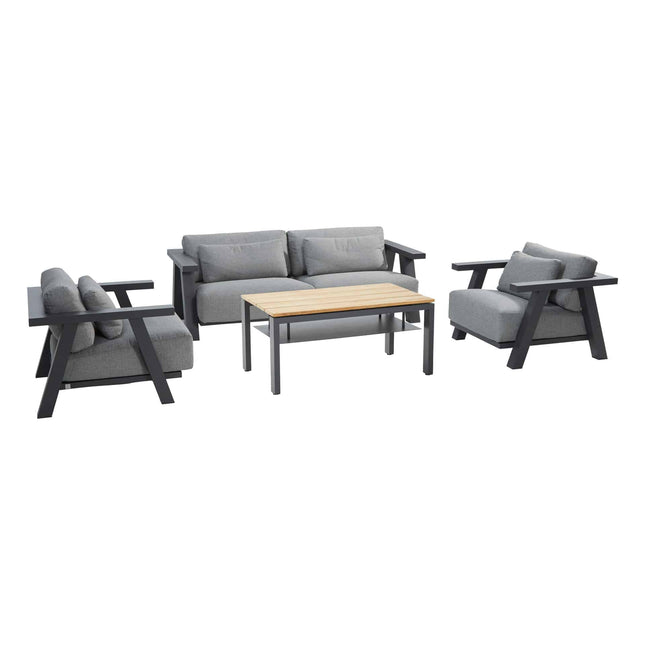 4 Seasons Outdoor Iconic loungeset + Forza hoge salontafel 120 x 70 x 55 cm