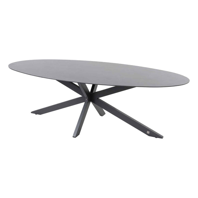 Taste 4SO Belmond dining antraciet + 4 Seasons Outdoor Privada tafel HPL 240 cm ovaal
