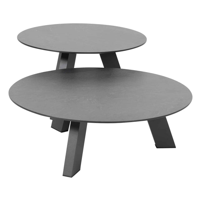 4 Seasons Outdoor Cosmic salontafel met HPL tafelblad slate antraciet 78 cm. Ø (H 25)