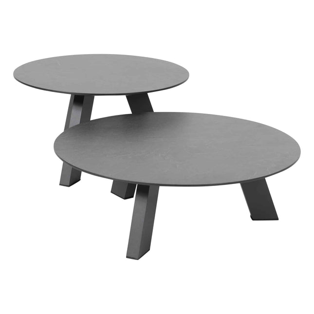 4 Seasons Outdoor Cosmic salontafel met HPL tafelblad slate antraciet 78 cm. Ø (H 25)