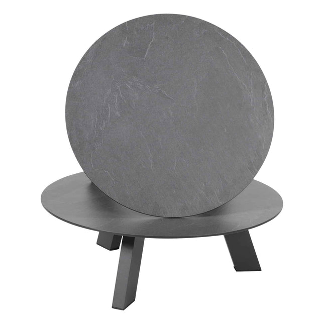 4 Seasons Outdoor Cosmic salontafel met HPL tafelblad slate antraciet 78 cm. Ø (H 25)