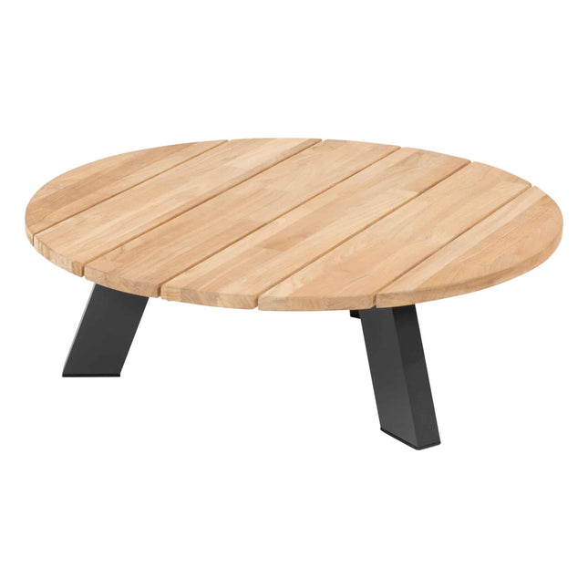 4 Seasons Outdoor Cosmic salontafel met teak tafelblad 78 cm Ø (H 25)