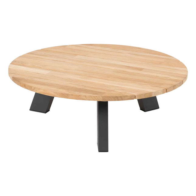 4 Seasons Outdoor Cosmic salontafel met teak tafelblad 78 cm Ø (H 25)