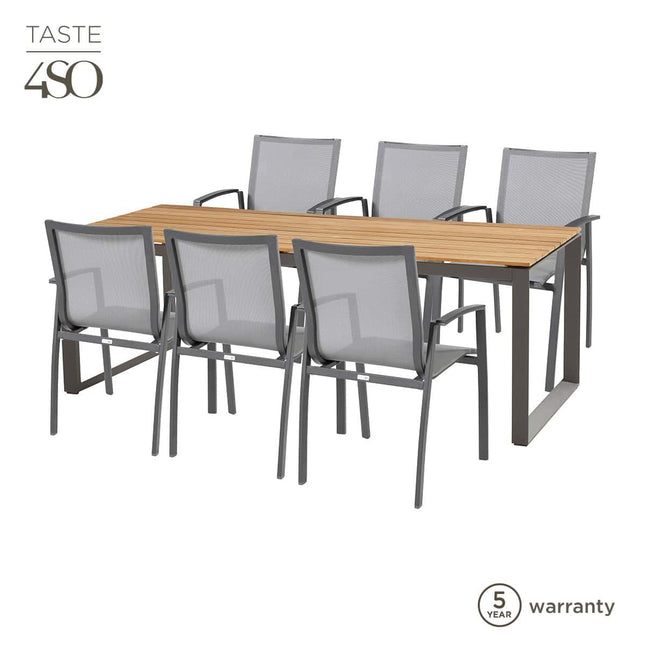 Taste 4SO Torino dining + Heritage teak tafel 220 cm