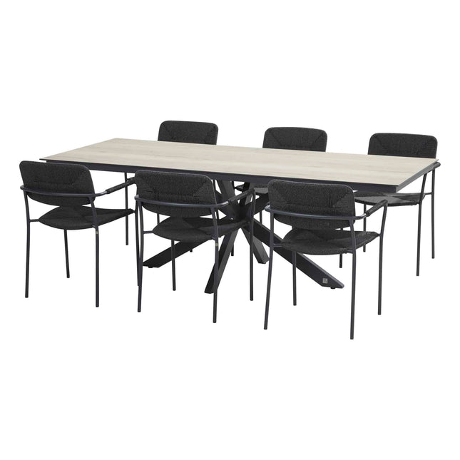 4 Seasons Outdoor Minerva tafel HPL blad wood look 220 cm