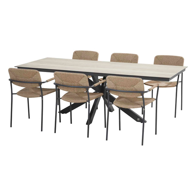 4 Seasons Outdoor Minerva tafel HPL blad wood look 220 cm