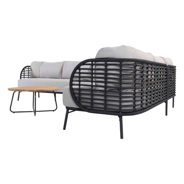 4 Seasons Outdoor Fabrice loungeset + center + Verdi salontafel 73 Ø cm