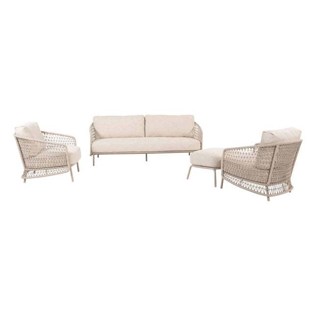 4 Seasons Outdoor Puccini loungeset + voetenbank, zonder salontafel