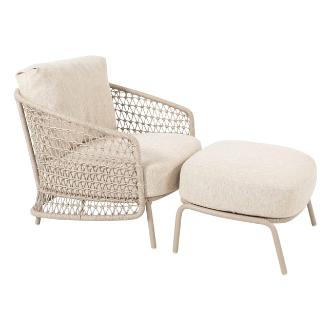 4 Seasons Outdoor Puccini loungeset + voetenbank, zonder salontafel