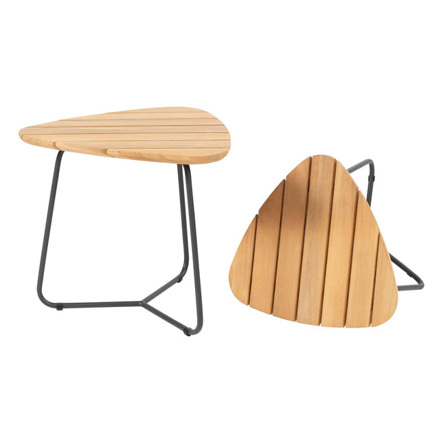 4 Seasons Outdoor Verdi set van 2 teak driehoekige salontafels