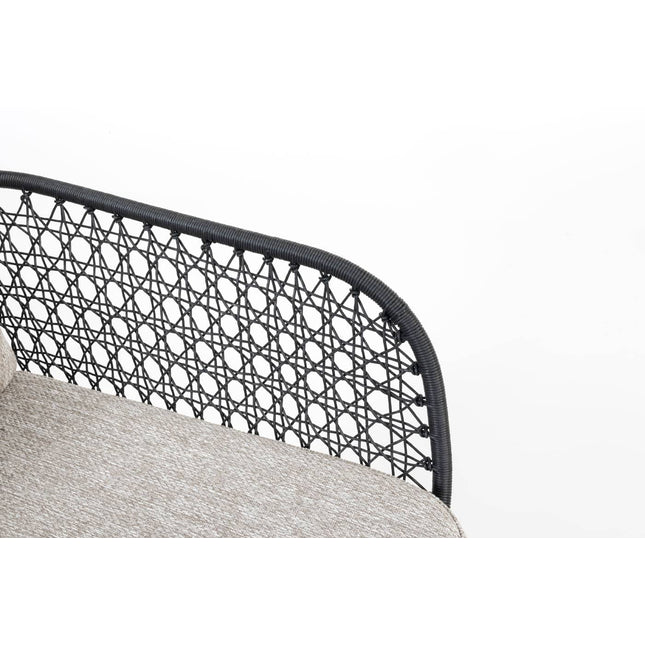 4 Seasons Outdoor Aprilla dining antraciet + Taste 4SO Prado teak tafel 160 Ø cm + lazy susan