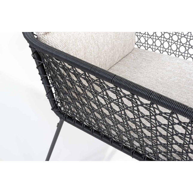 4 Seasons Outdoor Aprilla dining antraciet + Goa tafel HPL 95 cm slate antraciet