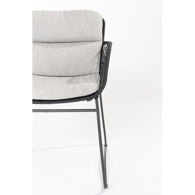 4 Seasons Outdoor Aprilla dining antraciet + Taste 4SO Prado teak tafel 160 Ø cm + lazy susan