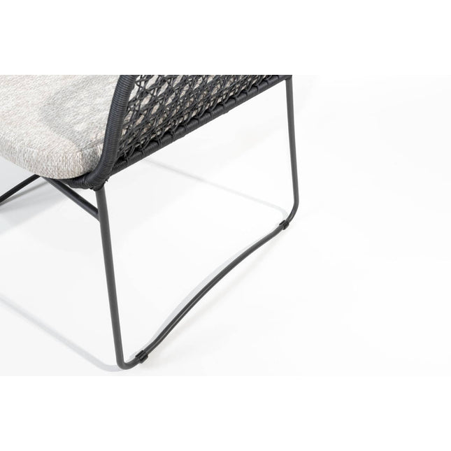 4 Seasons Outdoor Aprilla dining antraciet + Goa tafel HPL 95 cm slate antraciet