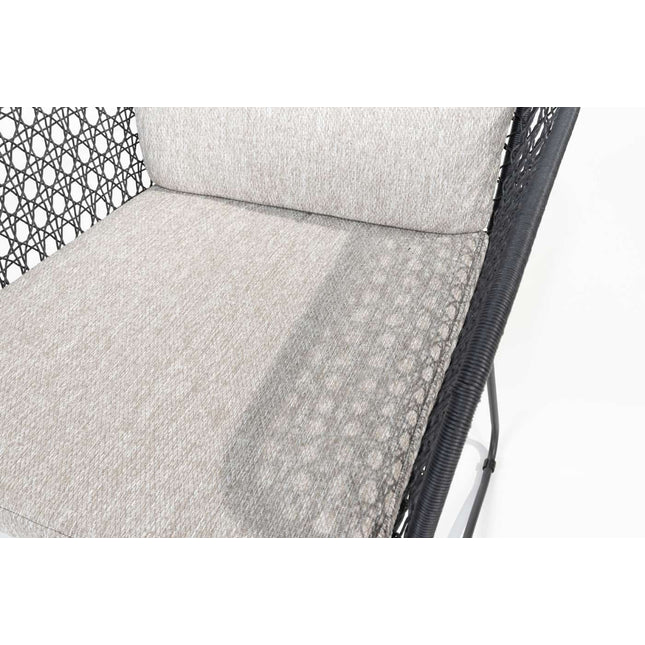 4 Seasons Outdoor Aprilla dining antraciet + Taste 4SO Prado teak tafel 130 Ø cm