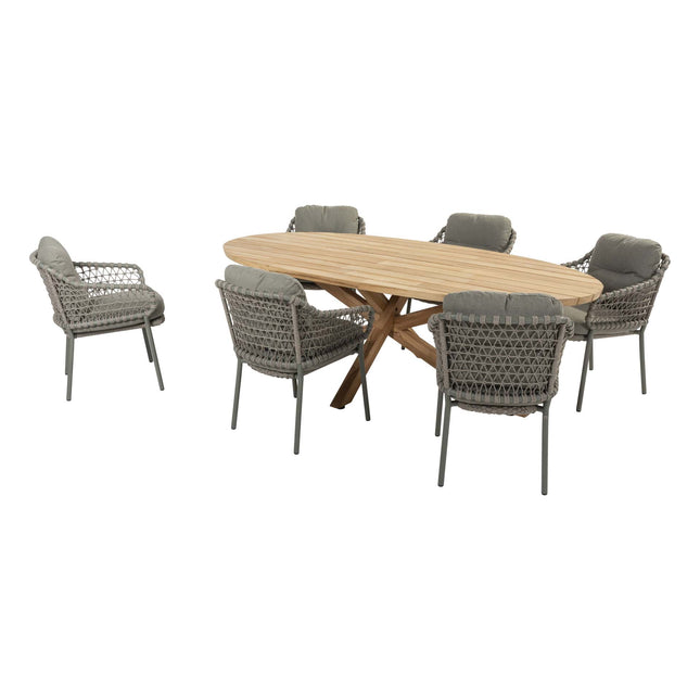 4 Seasons Outdoor Jura dining + Taste 4SO Prado teak tafel ovaal 240 cm