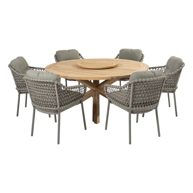 4 Seasons Outdoor Jura dining + Taste 4SO Prado teak tafel 160 Ø cm