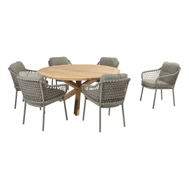 4 Seasons Outdoor Jura dining + Taste 4SO Prado teak tafel 160 Ø cm