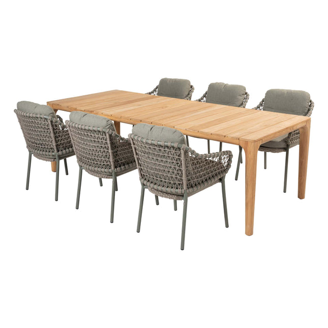 4 Seasons Outdoor Jura dining + Taste 4SO Liam teak tafel 240 cm