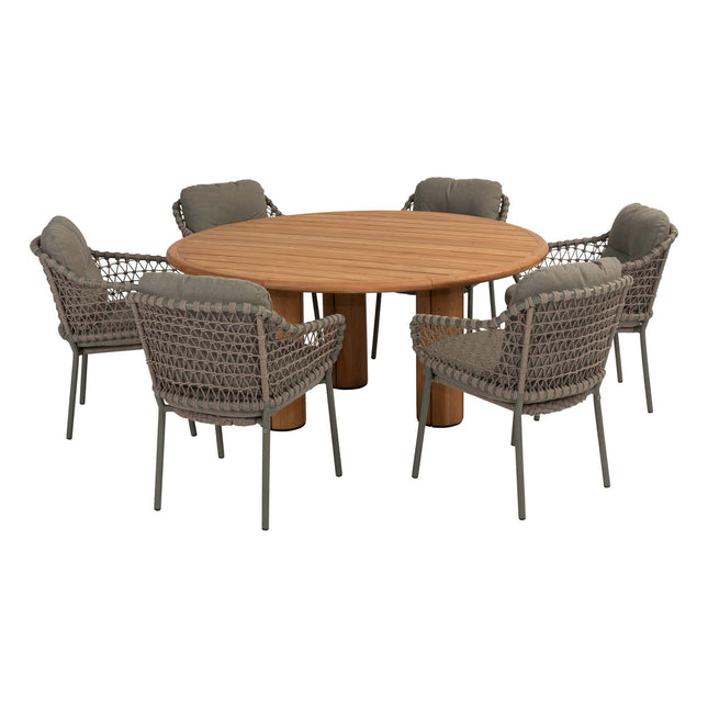 4 Seasons Outdoor Jura dining + Taste 4SO Corsica tafel teak 160 Ø cm