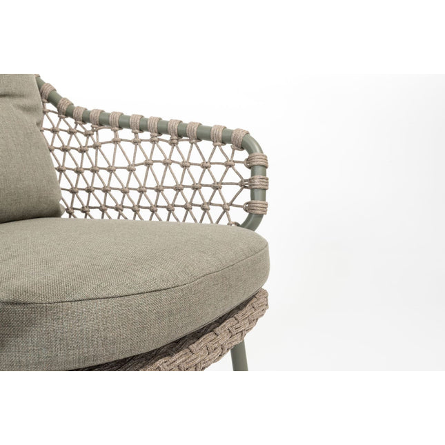 4 Seasons Outdoor Jura dining + Montana tafel barrel keramiek terrazzo 240 cm teak onderstel