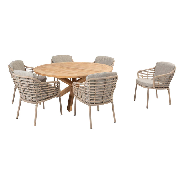 4 Seasons Outdoor Como dining + Taste 4SO Prado teak tafel 160 Ø cm