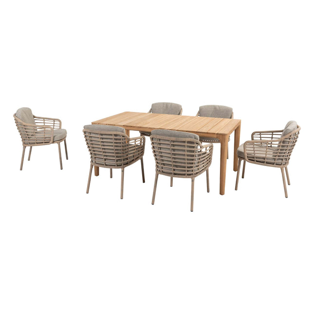 4 Seasons Outdoor Como dining + Taste 4SO Liam teak tafel 180 cm