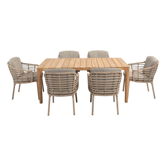 4 Seasons Outdoor Como dining + Taste 4SO Liam teak tafel 180 cm