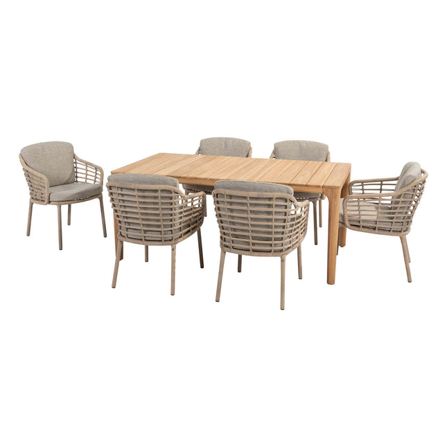 4 Seasons Outdoor Como dining + Taste 4SO Liam teak tafel 180 cm